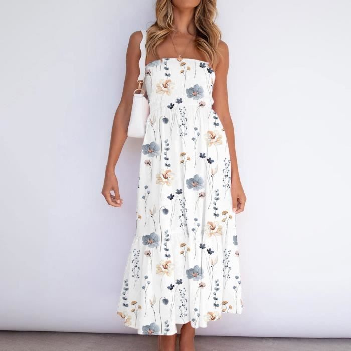 Robe D'été Fille Bretelles Nœud Papillon - Unie, Confortable, Pour Fête Ou Quotidien