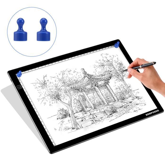 Tablette Lumineuse De Dessin A3/A4 Avec USB - Luminosité Réglable, LED Protection Des Yeux, Interrupteur Tactile, Pour Calque Et Création - 3