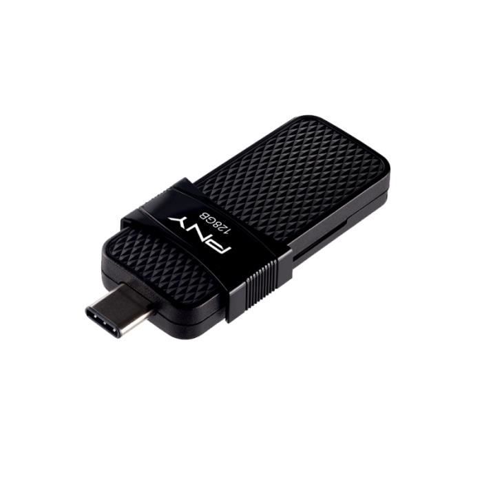 Clé USB PNY - Micro USB OTG Type C - 128 Go - USB 3.1 - Vitesse de lecture jusqu'à 130 Mo/s