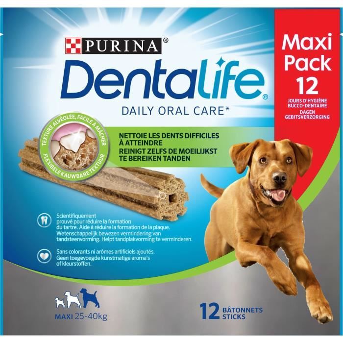PURINA DENTALIFE Maxi Bâtonnets à mâcher - Hygiène bucco-dentaire - Pour chien de grande taille - 426 g