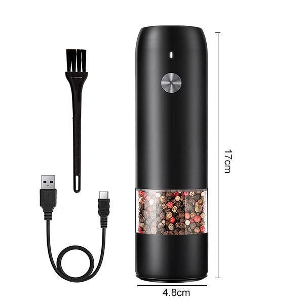 Moulin à Poivre Et Sel Électrique COKUNST - Rechargeable USB, 5 Niveaux De Mouture, écran Numérique - 2 Moulins Avec Support