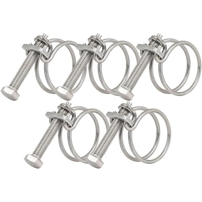 Lot De 10 Colliers De Serrage Inox 80-100 Mm - Pour Tuyaux, Câbles - Boulon Acier Zingué - Serrage Hexagonal