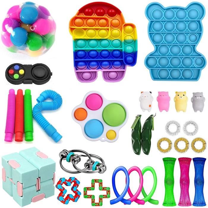 30 Pcs Fidget Toy Jouets de décompression d'évent balles et Cube ,Jouets à  Main Fidget,Jouets Anti-Stress anxiolytiques - Cdiscount Jeux - Jouets