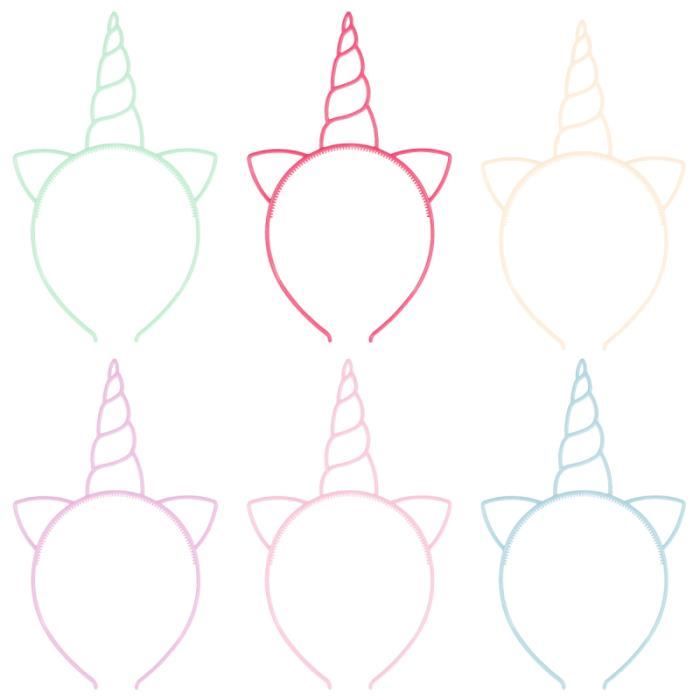 Lurrose 12pcs licorne bandeaux couleur de bonbon en plastique licorne hairbands partie cheveux cerceau pour enfants enfants filles halloween cosplay anniversaire