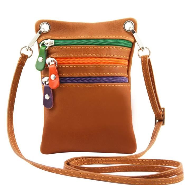 Tuscany Leather TL Bag Sac bandouli re en cuir souple Cognac