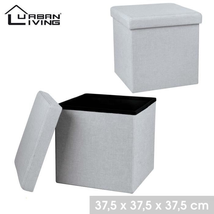 cube / pouf de rangement - gris clair