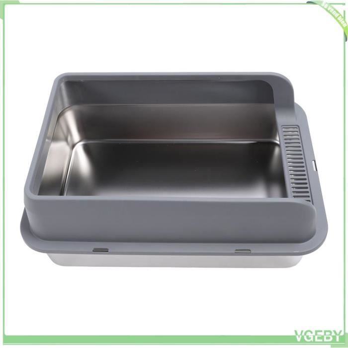 Meilleurs prix pour Bac à litière en acier inoxydable - MARQUE - Modèle - Gris - 25x13x3.8cm - Pour chat adulte