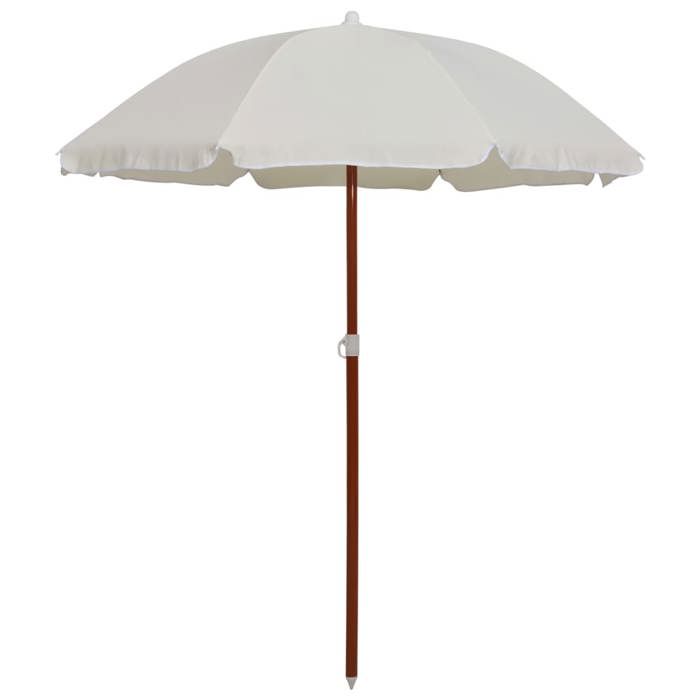 VidaXL Parasol avec mât en acier 180 cm Sable
