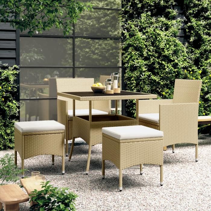 vidaXL Ensemble de Salle à Manger de Jardin 5 pcs Mobilier à Dîner de Terrasse Table et Chaises de Repas de Patio Salon de 3058330