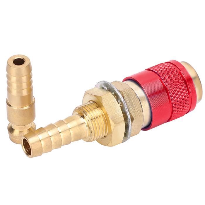 Raccord de connecteur rapide de 8mm, adaptateur refroidi au gaz et à l'eau en laiton pour torche