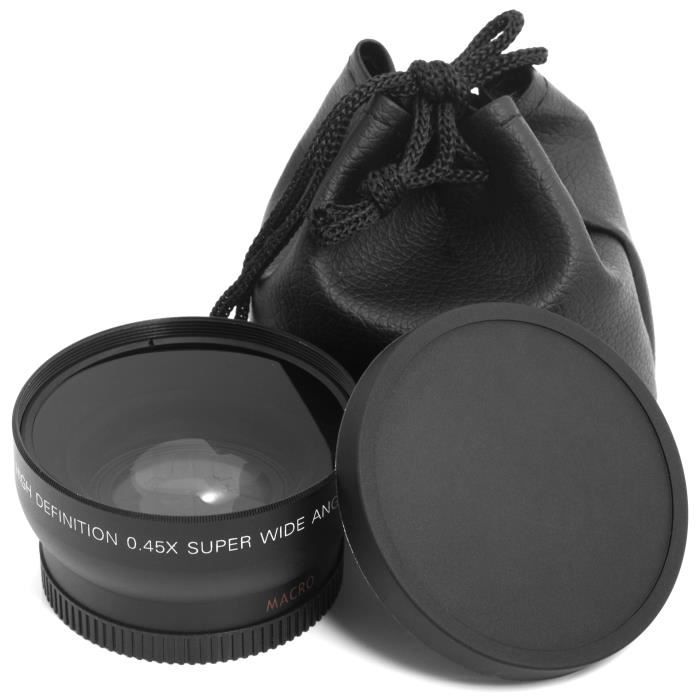 Kit Objectif Macro Grand Angle 55mm 0.45X + Filtres – Monture Adaptable – Neuf Sous Emballage – Pour Photo Avancée