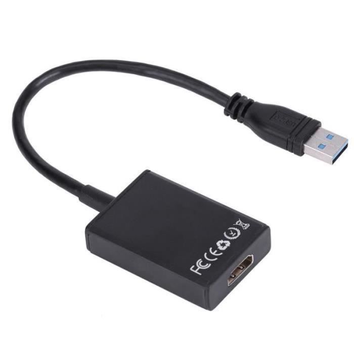 CP06403MEIHE Adaptateur USB vers HDMI, Câble de Conversion Vidéo 1080P Mâle vers HDMI Femelle