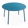 Table de jardin et 6 fauteuils - 120 x 72 cm - Acier - Palavas - Bleu Pacific-1