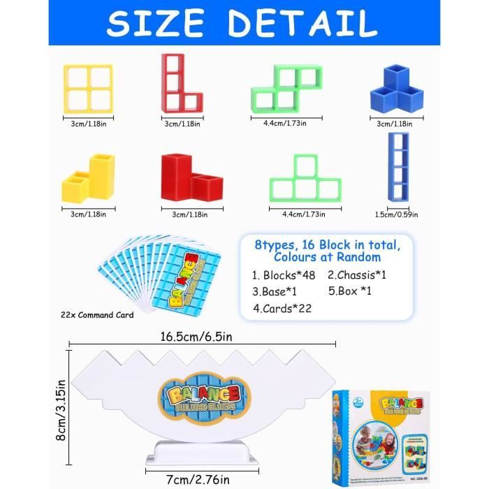 Jeu D'Équilibre Dinosaure Tetra Tower – 48 Blocs ABS Pour Enfants Et Adultes (2 Joueurs)