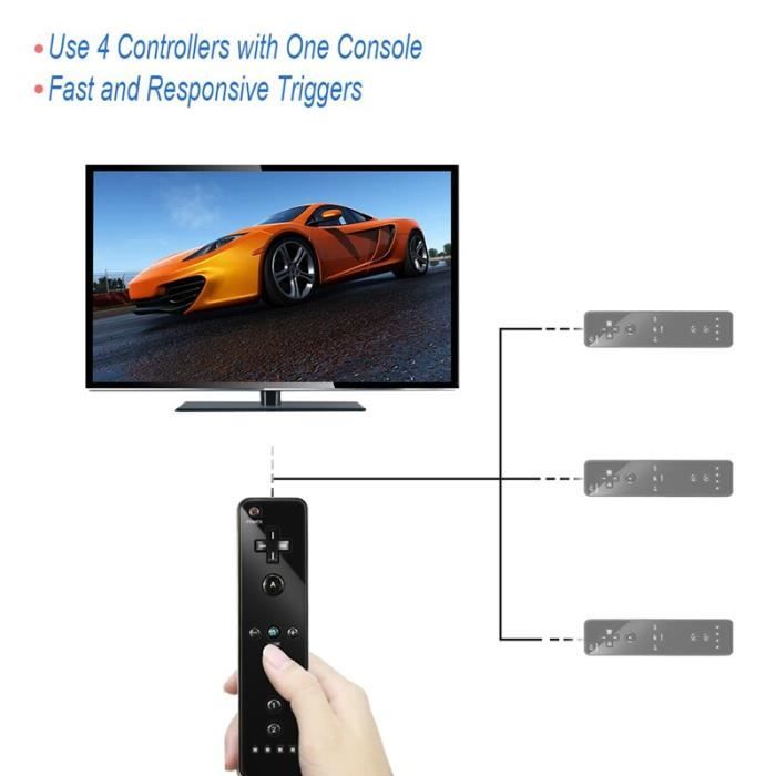 Manette de jeu sans fil noire pour Nintendo Wii Motion Plus, télécommande +  contrôleur Nunchuck, Joystick, accessoires [9D11E63] - Cdiscount Jeux vidéo