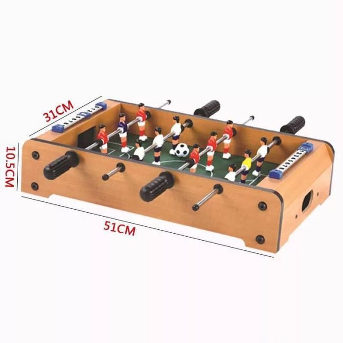 Relaxdays – Mini Babyfoot De Table 69 X 37 Cm – 6 Barres, 3 Joueurs Par Barre – Compteur 0-9 – Pour Enfants Et Adultes – Jeu De Voyage – Vert Et Marron