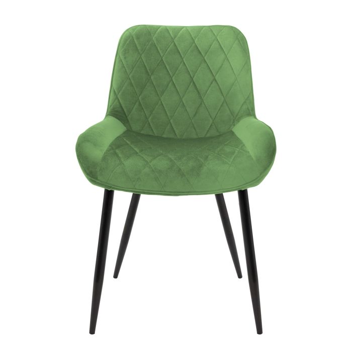 Chaise En Velours Vert Turc Avec Accoudoirs - Moderne Et Pivotante