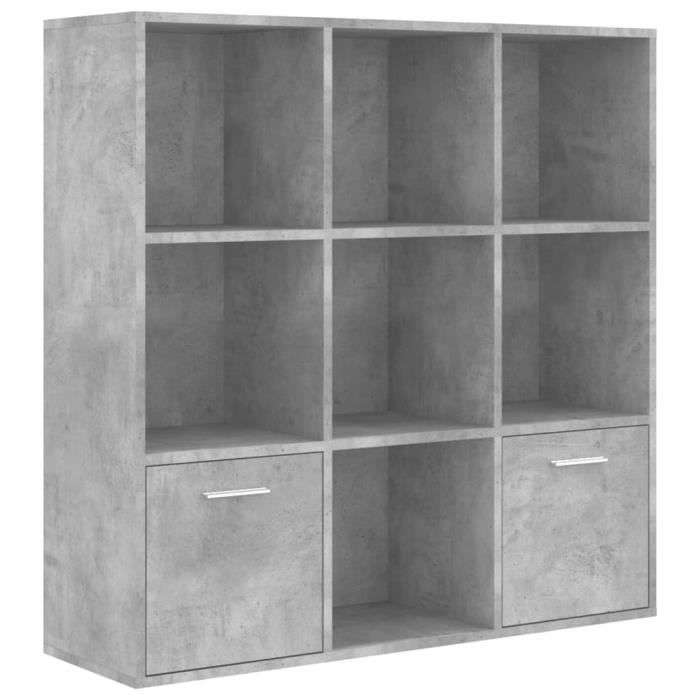 Lot De 4 étagères En Bois Gris Béton | 60x10x1,5 Cm | Rangement Salon Bureau Cuisine | Design Moderne Et Fonctionnel - 2
