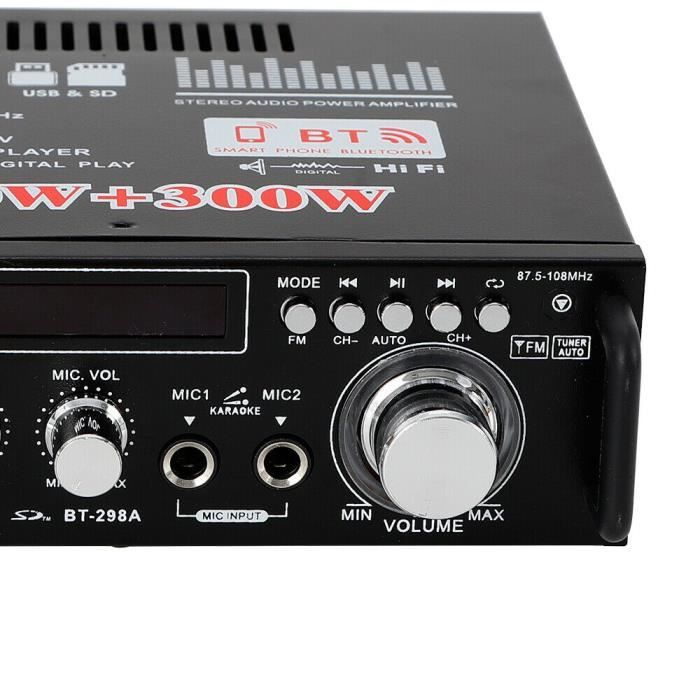 Mini Amplificateur Ampli de Son Hi-Fi Stéréo 12V Amplicateur Ampli Audio  Voiture Super Bass Ampli pour MP3 Carte SD USB DVD XC852 - Cdiscount TV Son  Photo
