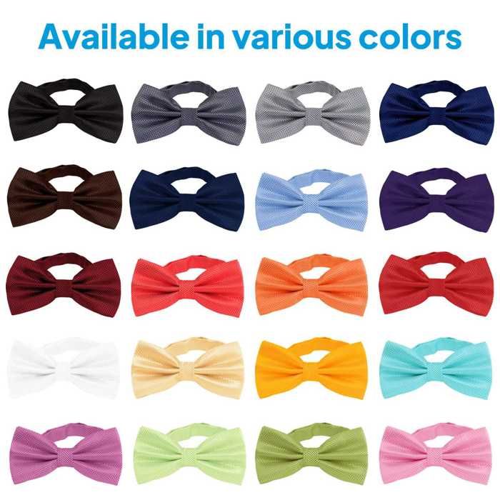 Ensemble De Nœuds Papillon Pré-noués à Carreaux Pour Homme Et Grand Garçon Motif à Pois, Noir, Taille Unique