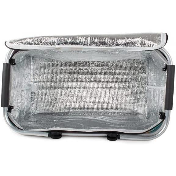 Panier Isotherme Pliable 30L Avec Couvercle - Cadre Aluminium, Idéal Pour Pique-nique, Courses Et Camping