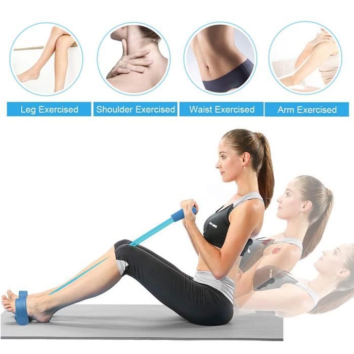 Feezi - Corda elastica con pedale addominale per esercizi di palestra a casa, yoga, fitness Feezi - Corda elastica con pedale addominale per esercizi di palestra a casa, yoga, fitness