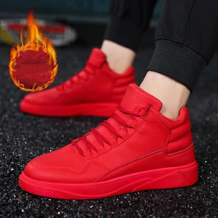 Basket Chaussures Homme velcro Rouge FUNMOON Haute qualit
