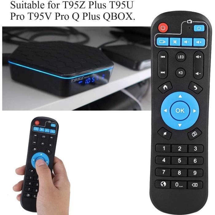 Telecomando Universale Di Ricambio Per Box TV T95Z Plus, T95U Pro, T95V Pro, Q Plus, QBOX, Nero, Distanza 8m, Batterie AAA