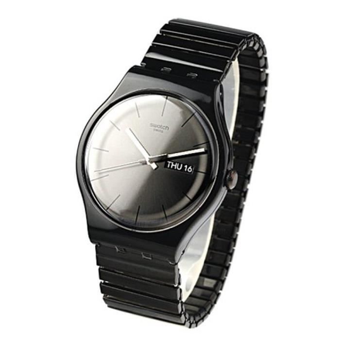 Montre Swatch SUOB708B Mystery Day Vie analogique noir Date de