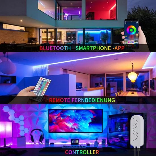 Ruban LED 20M, Bande LED 5050 RGB 360 LEDs Multicolore Dimmable, Kit de Lumiere  LED pour Chambre avec Télécommande Infrarouge 4,420 - Cdiscount Maison