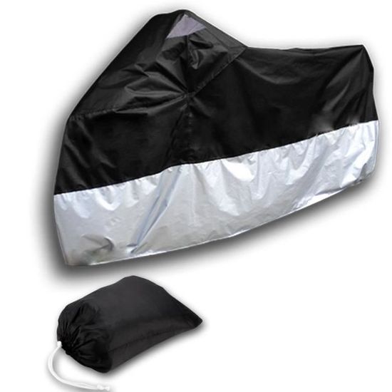 HOUSSE BACHE MOTO Couvre-Moto velo VTT scooter Taille XL 245cm argente noir protection