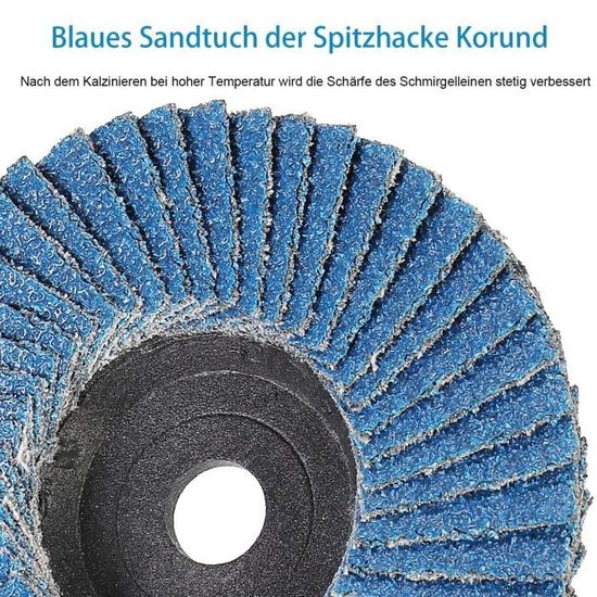 10 Disques Abrasifs à Lamelles Grain 60 - Pour Perceuse - Diamètre 60mm - Tige 6mm