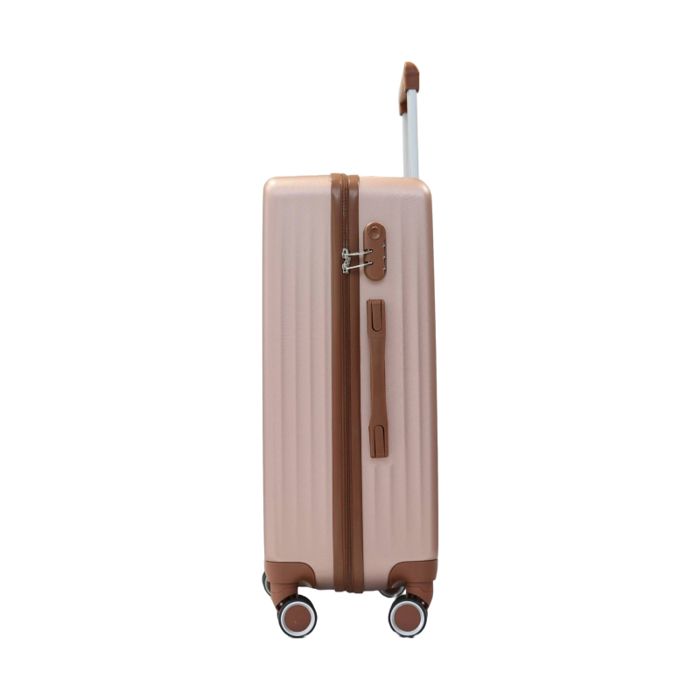 Valise Cabine 65 Cm Rose Poudré CYTECH – 4 Roues, Serrure à Code, ABS Léger Et Solide
