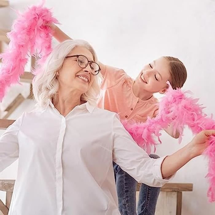 Lot de 2 Boa en Plumes Unies avec Lunettes de Soleil en Plumes et