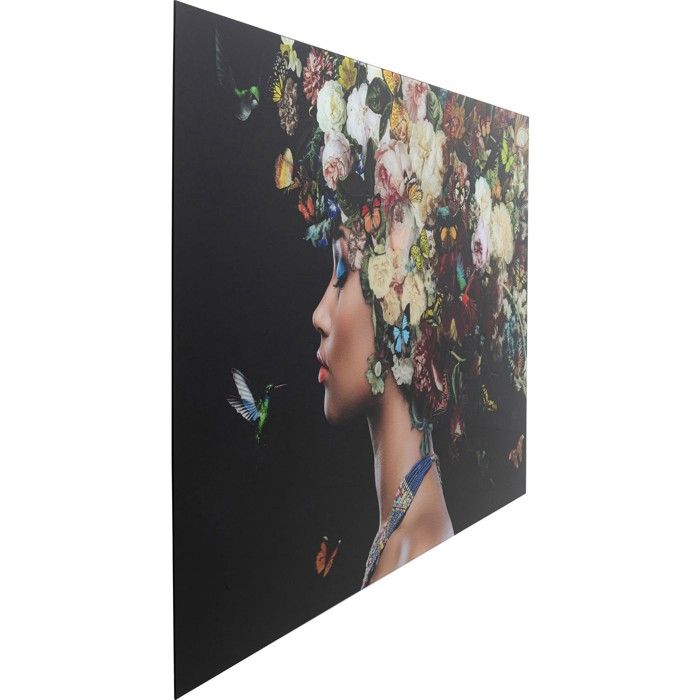 KARE DESIGN - Tableau en verre femme fleurs tropicales Kare Design