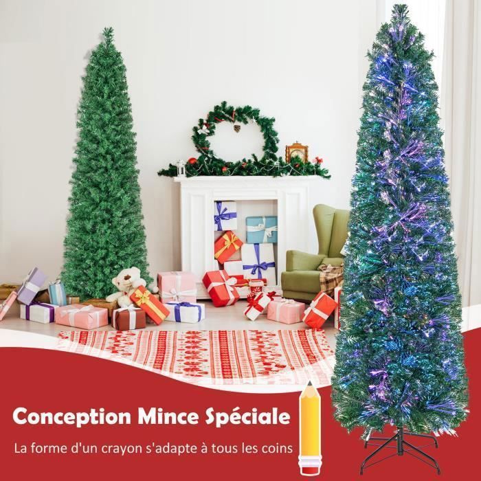 Sapin De Noël Artificiel 180 Cm Avec Lumières LED - 390 Branches, 180 LEDs Blanc Chaud, Support Métal - Pour La Maison - 4