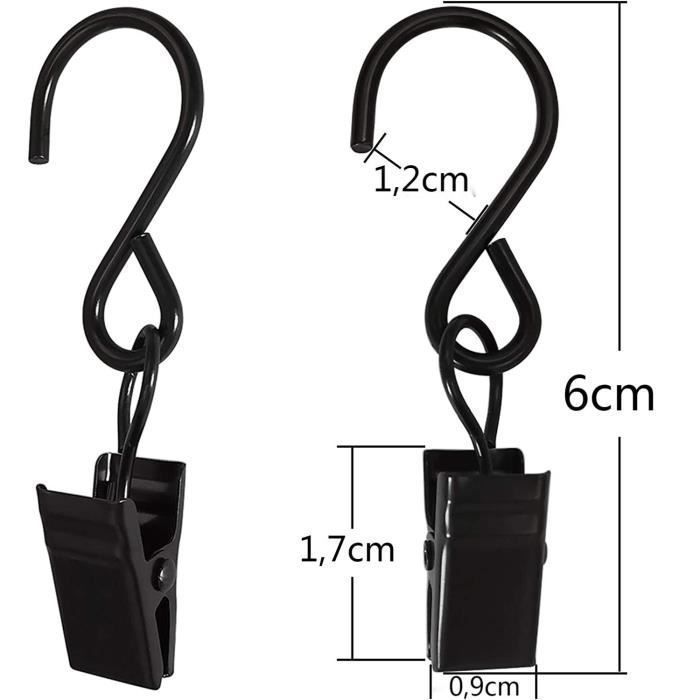 Zerodeko Crochets De Rideaux Cristal Noir Élégantes Pour Décoration De