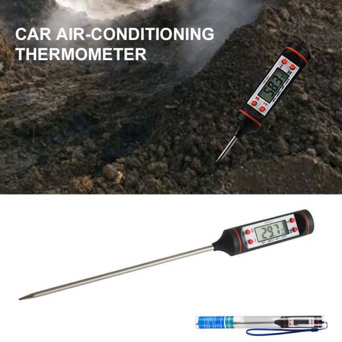 Thermomètre De Climatisation Pour Voiture - Rouge - 15 X 2,7 X 3 Cm - Mécanique Sans Pile - Installation Facile