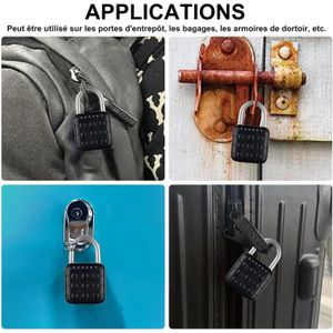 Cadenas à Combinaison 4 Chiffres - Pour Casier, Valise, Boîte à Outils - Alliage Aluminium - Couleur Violette