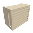 Cache Climatiseur et Pompe à Chaleur Acoustique ATOLE - Ventelle Crème - Aluminium Thermolaqué - T1 : H. 80 x L. 100 x P. 54 cm
