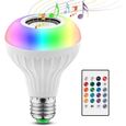Ampoule Bluetooth LED,2 EN 1 Lampe,Couleurs E27 Enceinte Musique,Hauts-parleurs RGB Lampe Couleur,Intelligente Lumières Colorées-0