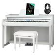 classic Cantabile  DP-A 610 Piano Numérique Blanc mat Set inclus Banquette piano, casque, livre.-0