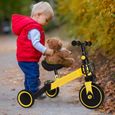 Tricycle Enfant - JEOBEST - Draisienne Jaune et Noir - Pour les Enfants de 1 à 4 ans - Pédale amovible-0