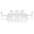 Salon de jardin table extensible - Aluminium - Oviala - Blanc-0