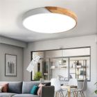 DORLINK Plafonnier LED Dimmable - Plafonnier Rond en Bois - Ø50 cm [Blanc]