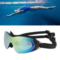 CWU Lunettes de natation lunettes de natation en silicone anti - buée sans fuite avec miroir PC noir pour les hommes et les f 60299