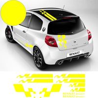 Renault Twingo CLIO MEGANE Bandes intégrales Gordini - JAUNE - Kit Complet  - Tuning Sticker Autocollant Graphic Decals