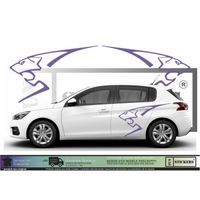 Peugeot Logo Lion ST GTI racing - VIOLET - Kit Complet - Tuning Sticker Autocollant Graphic Decals