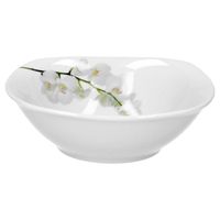 Bol à céréales Van Well Vanda orchidée blanche, bol à soupe, petit bol, Ø 14,3 cm, 300 ml, décor floral, porcelaine de marque fine