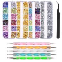 Nail Art Strass 4 Boîtes Kit Strass Nail Art Kit Strass Ongles Cristaux Pour Ongles Cloutés Multicolores Nail Art Strass